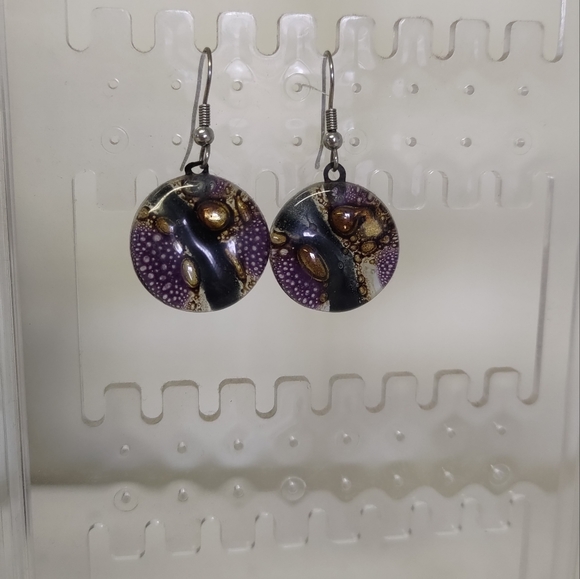 Glass disc earrings - Picture 3 of 3